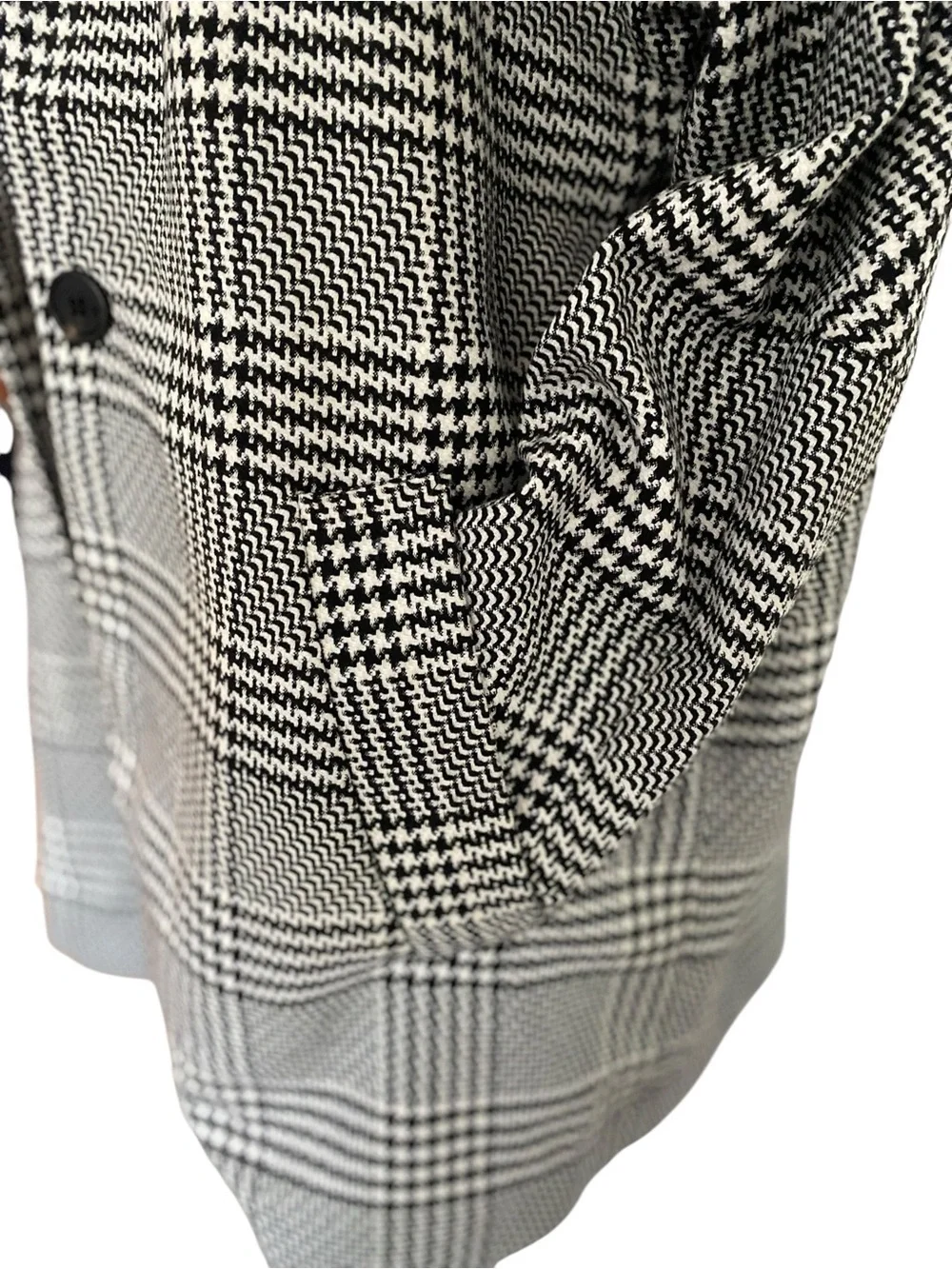 Zara Black and White Glen Plaid Single-Button Blazer, checkers - Picture 5 of 9